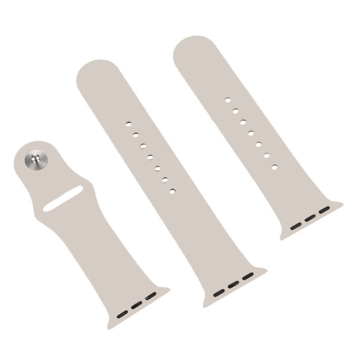 For Apple Watch Series 10 42mm / 9&8&7 41mm / SE 3&SE 2&6&SE&5&4 40mm / 3&2&1 38mm 3 in 1 Rubber ...