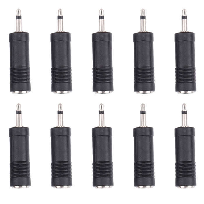 3.5mm Male to 6.35mm Female Mono Sound Converters Adapters (100 Pcs in One Package, the Price is ...