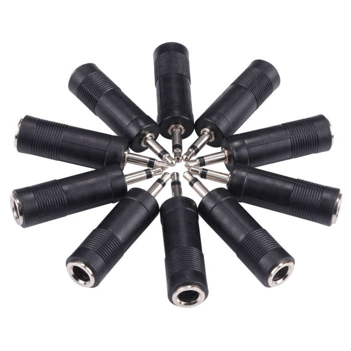 3.5mm Male to 6.35mm Female Mono Sound Converters Adapters (100 Pcs in One Package, the Price is ...