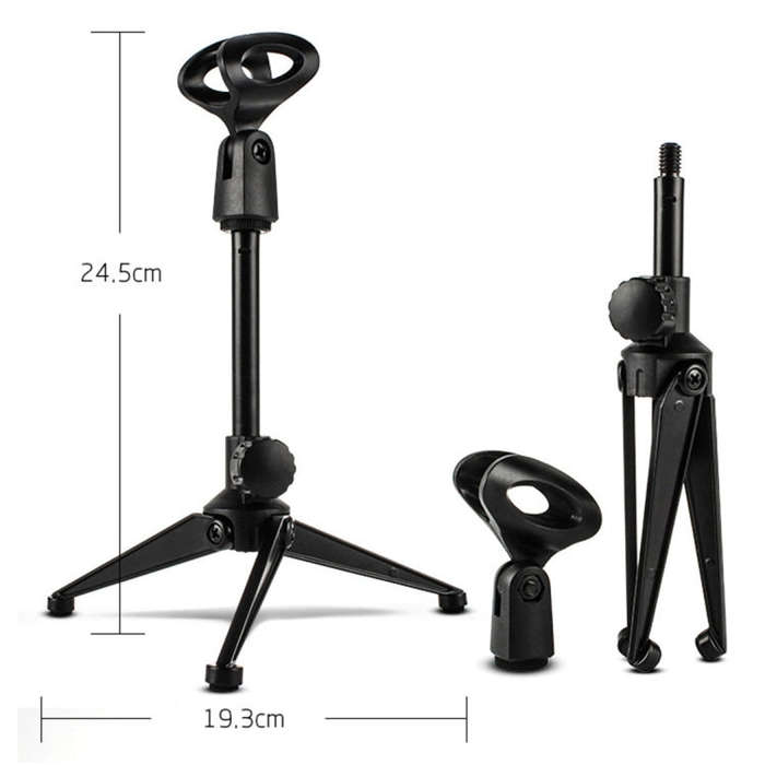 Extendable Adjustable Microphone Tripod Desktop Stand, Height: 19.5-24.5cm, For Live Broadcast, S...