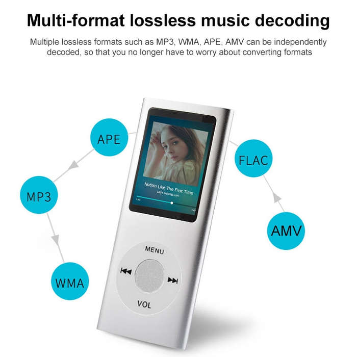 1.8 inch TFT Screen Metal MP4 Player with TF Card Slot, Support Recorder, FM Radio, E-Book and Ca...