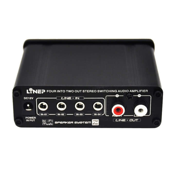 A926 Four-In Two-Out Signal Amplifying Switcher(Black)