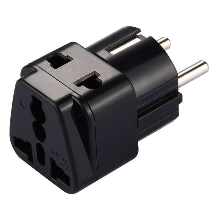 WD-9 Portable Universal Plug to (French / German) EU Plug Adapter Power Socket Travel Converter(B...