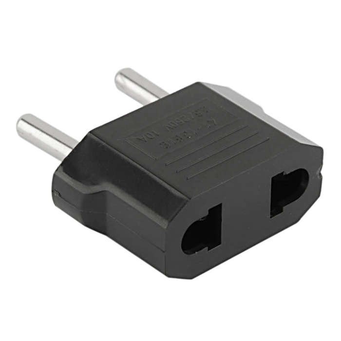 4pcs US to EU Plug Charger Adapter, Travel Power Adapter with Europe Socket Plug(Black)