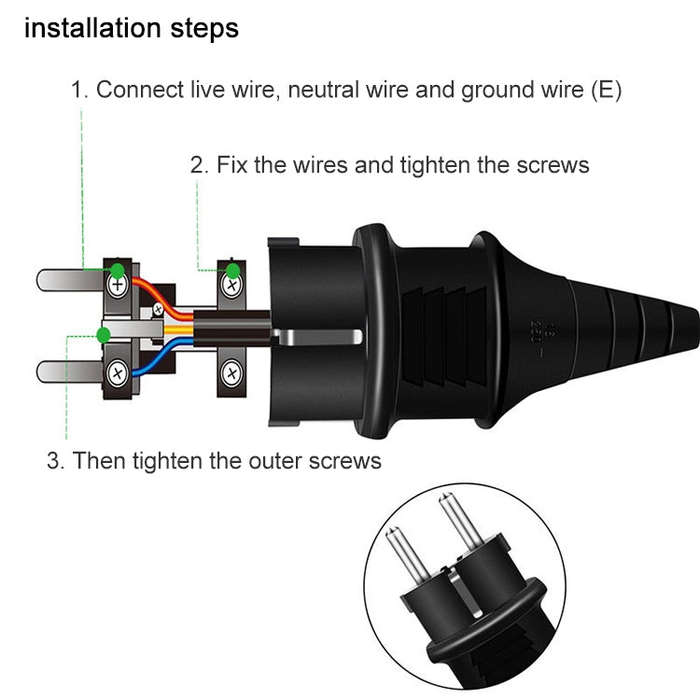Plug Adapter, Travel Power Adaptor with EU Plug