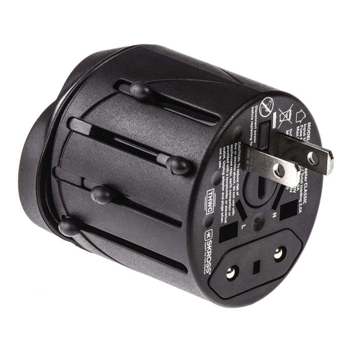 All in 1 EU + AU + UK + US Plug Travel Universal Adaptor, Size: 60 x 58 x 56mm(Black)