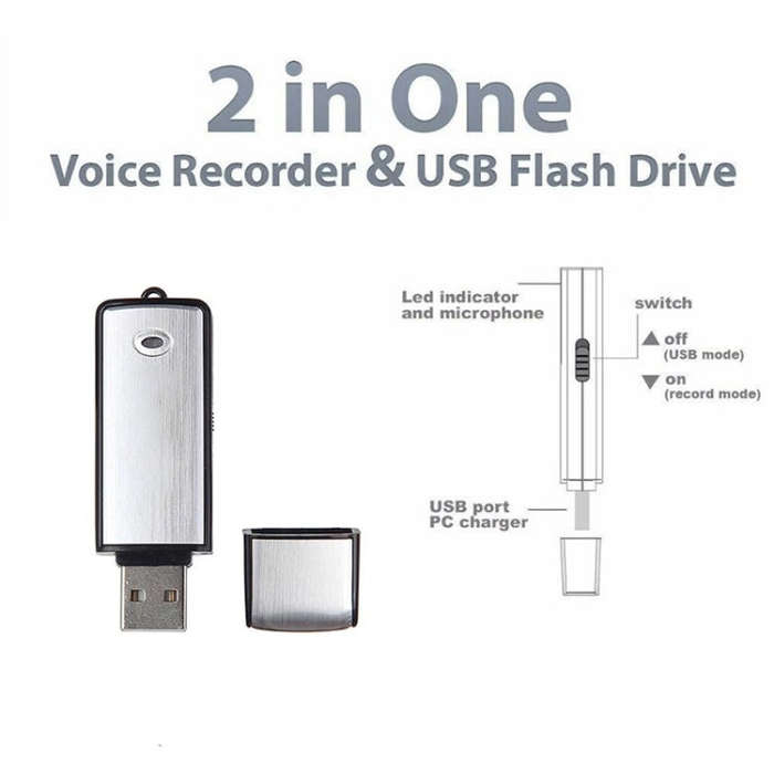 USB Voice Recorder + 4GB USB Flash Disk(Black)