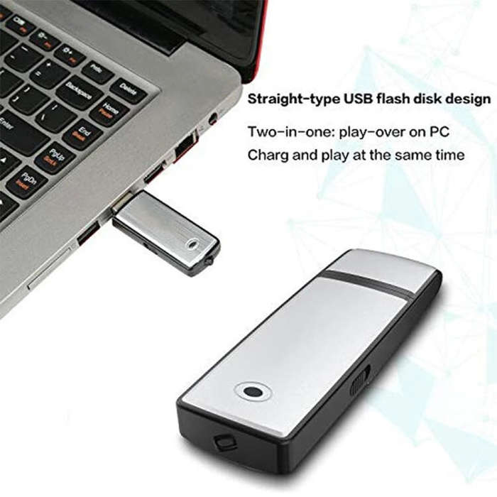 USB Voice Recorder + 4GB USB Flash Disk(Black)