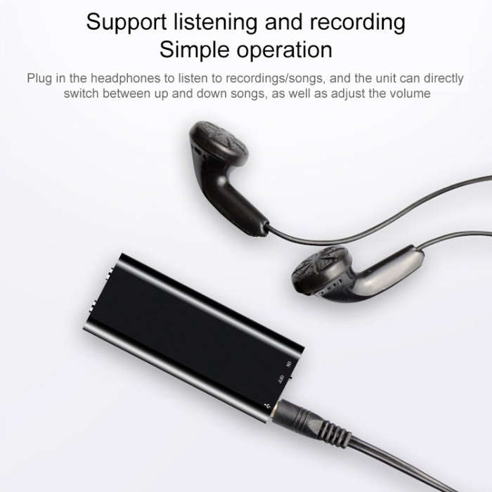 3 in 1 Mini Voice Recorder + 8GB Flash Disk + MP3 Player(Black)