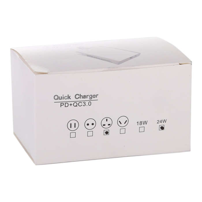 24W PD + QC3.0 Fast Charger Power Adapter Plug Adapter UK Plug