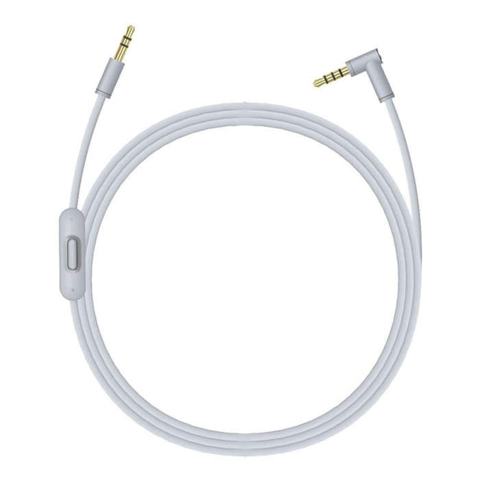 ZS0087 3.5mm Male to Male Earphone Cable with Mic & Wire-controlled, Cable Length: 1.4m(Grey)