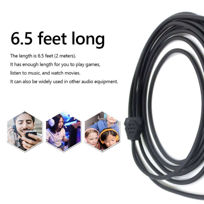 ZS0224 3-Prong Headphone Audio Cable for SteelSeries Arctis 3 / 5 / 7 / Pro (Black)