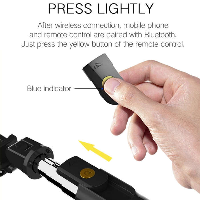 K10 Bluetooth 4.0 Mobile Phone Adjustable Bluetooth Selfie Stick Self-timer Pole Tripod (Black)