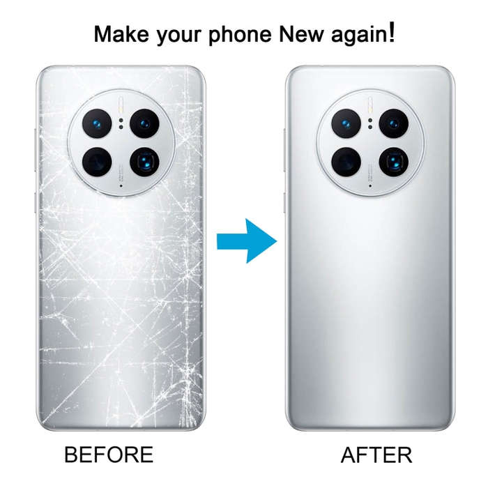 For Huawei Mate 50 Pro Battery Back Cover(Silver)