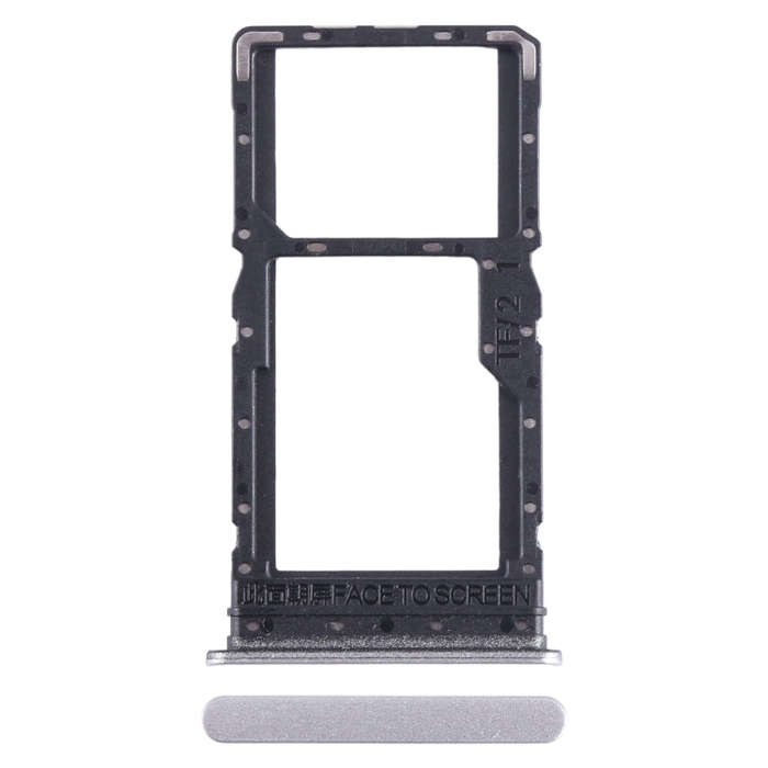 For Xiaomi Redmi 12 4G SIM Card Tray + SIM Card Tray / Micro SD Card Tray (Silver)