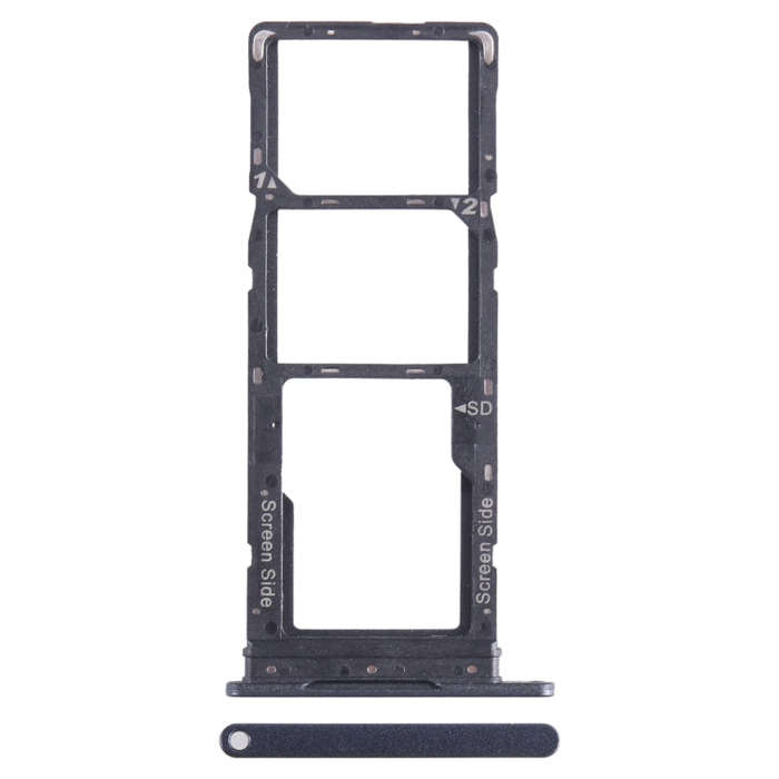 For Tecno Spark Go 2023 BF7n SIM Card Tray + SIM Card Tray + Micro SD Card Tray (Black)