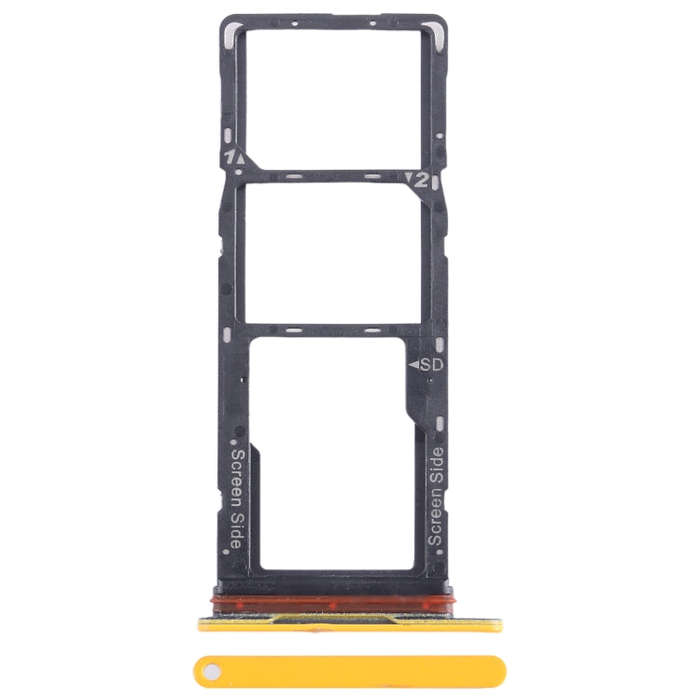 For Tecno Pop 7 BF6 SIM Card Tray + SIM Card Tray + Micro SD Card Tray (Orange)