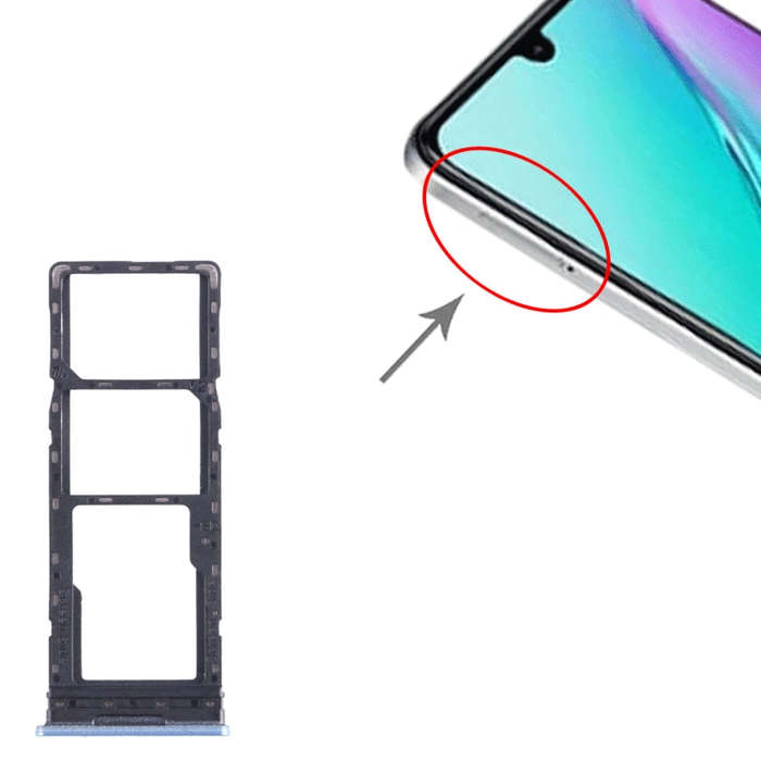 For Infinix Note 11 X663 SIM Card Tray + SIM Card Tray + Micro SD Card Tray (Blue)