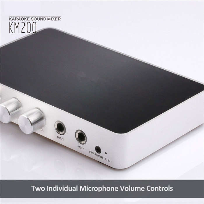 KM200 Portable Digital Stereo Audio Echo System Machine HDMI Karaoke Mixer Amplifier 4K/2K TV PC ...