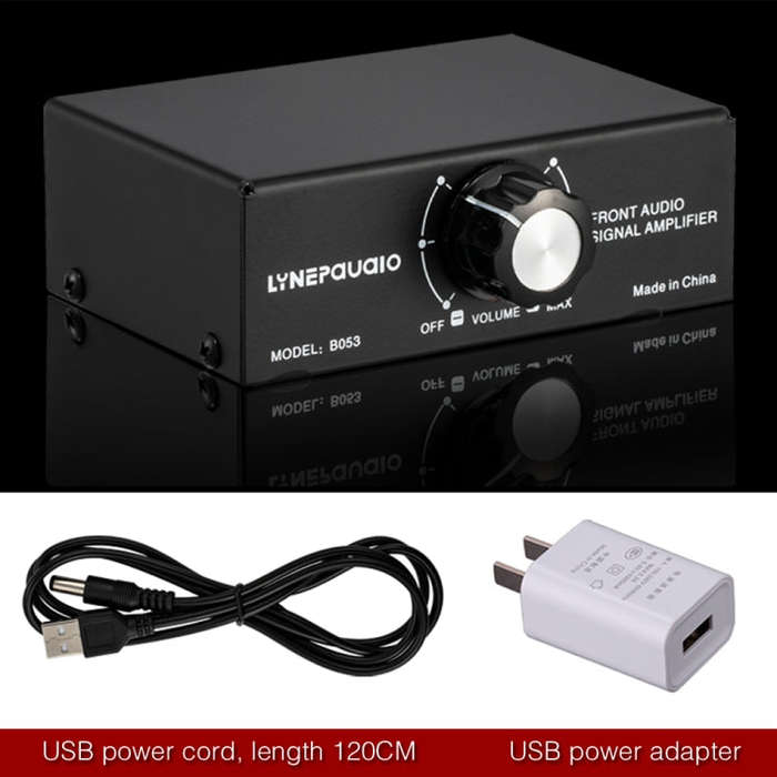 B053 Front Stereo Sound Amplifier Headphone Speaker Amplifier Booster with Volume Adjustment, 2-W...
