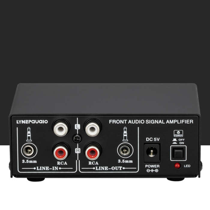 B053 Front Stereo Sound Amplifier Headphone Speaker Amplifier Booster with Volume Adjustment, 2-W...