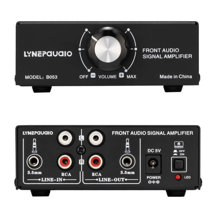 B053 Front Stereo Sound Amplifier Headphone Speaker Amplifier Booster with Volume Adjustment, 2-W...
