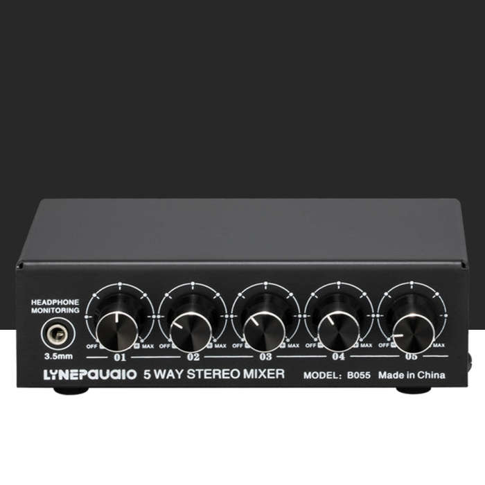 B055 5-Channel Active Stereo Mixer Multi-Channel Mixer with Independent Volume Adjustment  & USB ...