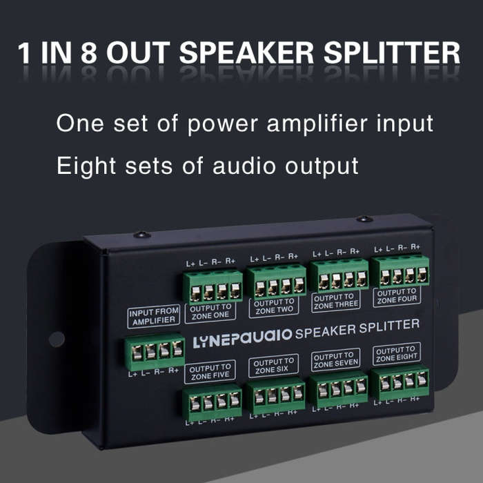 1 In 8 Out Amplifier And Sound Speaker Distributor, 8-Area Sound Source, Signal Distribution Pane...