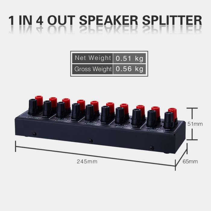 1 In And 4 Out Amplifier Sound Speaker Distributor, 4-Area Sound Source, Signal Distribution Pane...