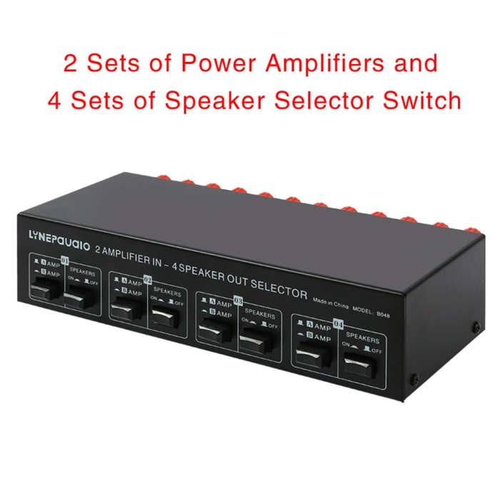 2-in 4-out Power Amplifier Speaker Switcher Splitter Comparator 300W Per Channel Without Loss Of ...