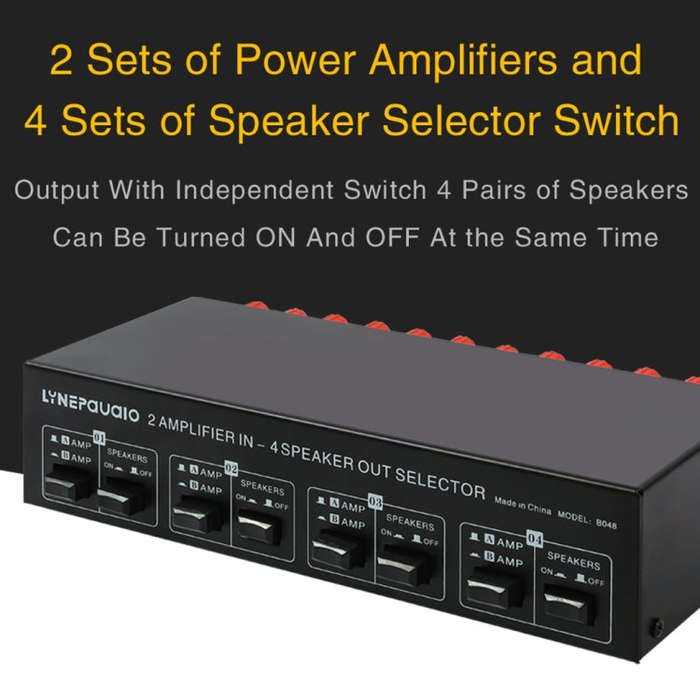 2-in 4-out Power Amplifier Speaker Switcher Splitter Comparator 300W Per Channel Without Loss Of ...