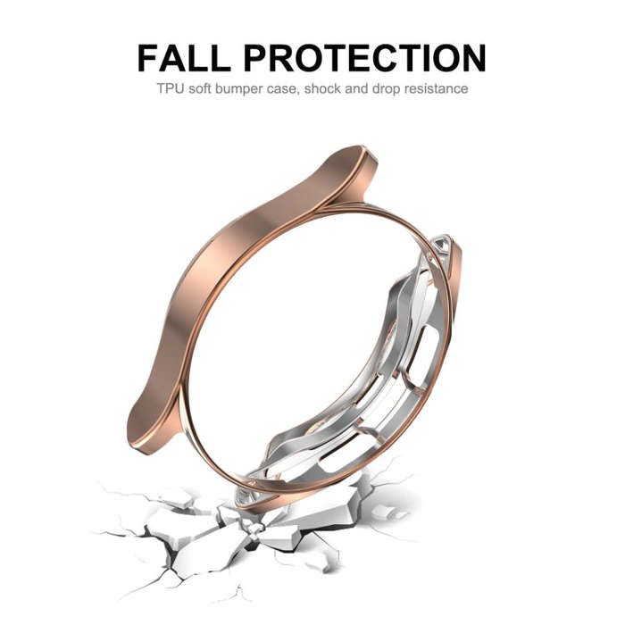 For Samsung Galaxy Watch4 Classic 46mm ENKAY Hat-Prince Full Coverage Electroplate Soft Case TPU ...