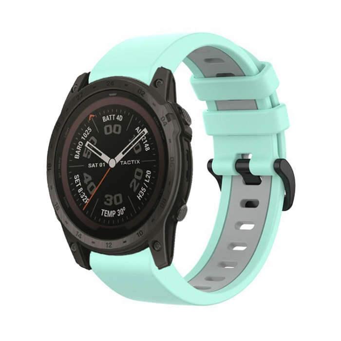 For Garmin Tactix 7 Pro 26mm Silicone Sports Two-Color Watch Band(Water Duck+Grey)