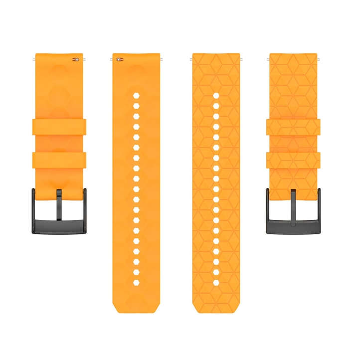 For Suunto 9 24mm Football Pattern Silicone Solid Color Watch Band(Yellow)
