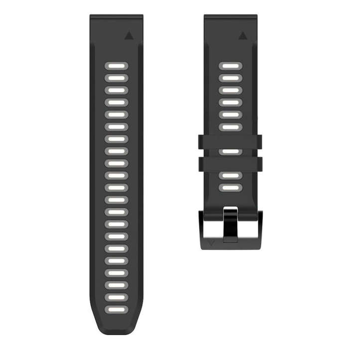 For Garmin Tactix 7 26mm Silicone Sports Two-Color Watch Band(Black+Grey)