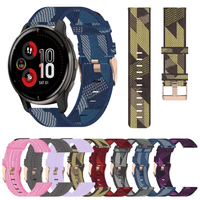 For Garmin Venu 2 Plus 20mm Nylon Woven Watch Band(Grey)