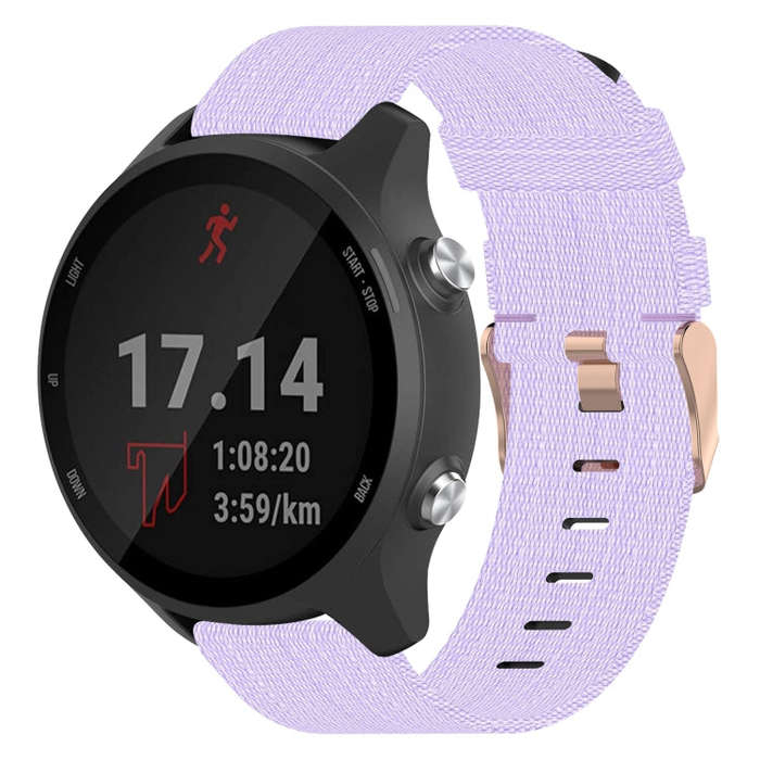 For Garmin Forerunner 645 20mm Nylon Woven Watch Band(Light Purple)
