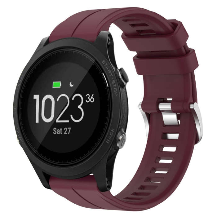 For Garmin Forerunner 935 22mm Solid Color Silicone Watch Band(Burgundy)