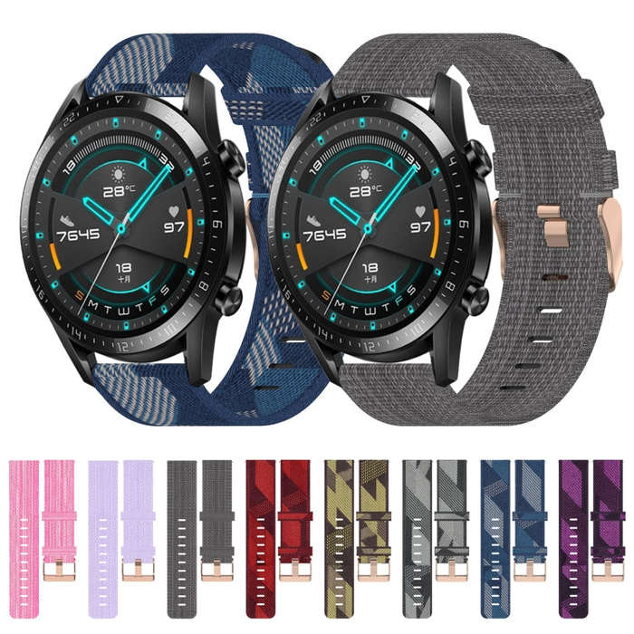 For Huawei GT2 46mm 22mm Nylon Woven Watch Band(Blue)