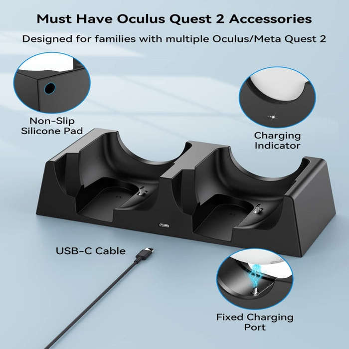 For Quest 2 VR Charging Stand VR Accessories Host Storage Bracket Double Charging Stand