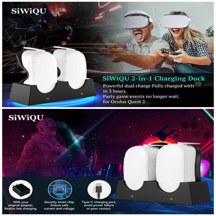 For Quest 2 VR Charging Stand VR Accessories Host Storage Bracket Double Charging Stand