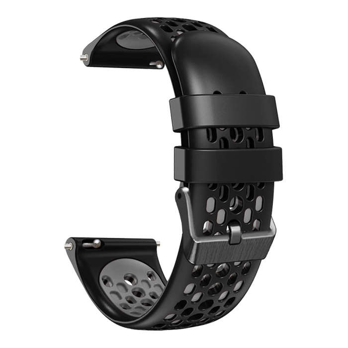 For Amazfit GTR 3 22mm Two-Color Breathable Silicone Watch Band(Black+Grey)