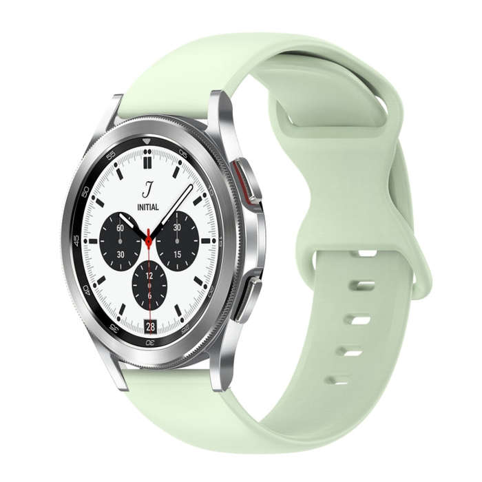For Samsung Galaxy Watch 4 Classic 42mm 20mm Butterfly Buckle Solid Color Silicone Watch Band(Lig...