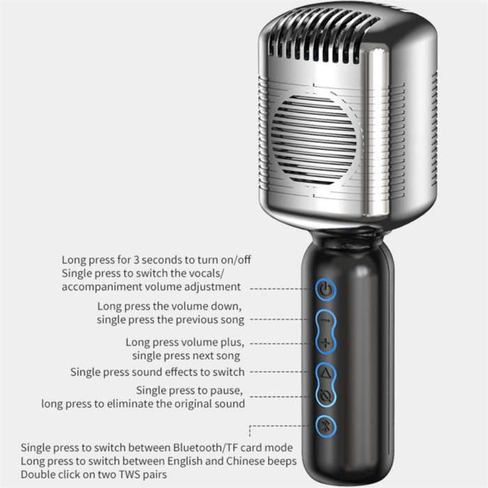 KM600 Wireless Microphone TWS Handheld Noise Reduction Smart Bluetooth-compatible Condenser Mic M...