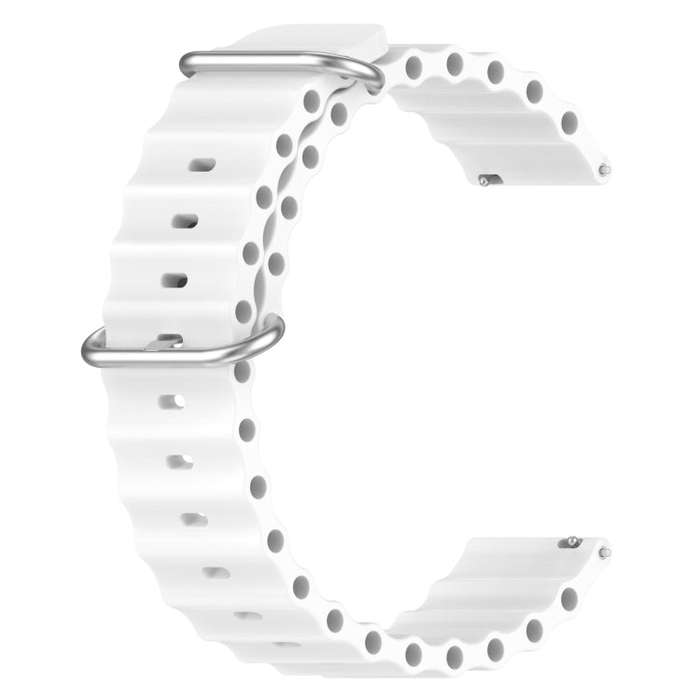 For Huawei Watch GT3 Pro 46mm 22mm Ocean Style Silicone Solid Color Watch Band(White)