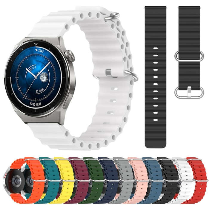 For Huawei Watch GT3 Pro 46mm 22mm Ocean Style Silicone Solid Color Watch Band(Wine Red)