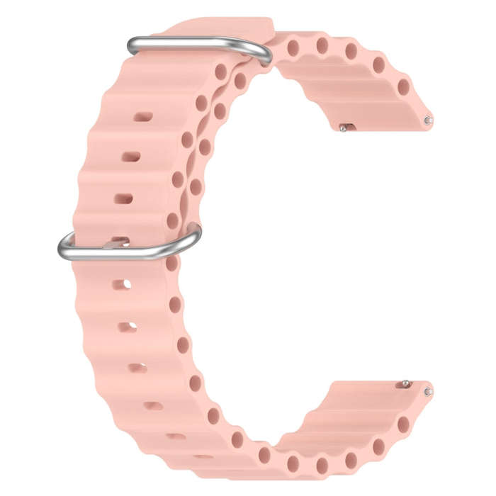 For Huawei Watch GT Runner 22mm Ocean Style Silicone Solid Color Watch Band(Pink)