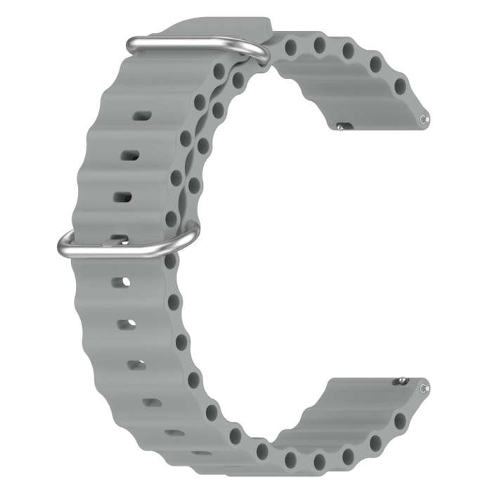 For Huawei GT2 46mm 22mm Ocean Style Silicone Solid Color Watch Band(Grey)
