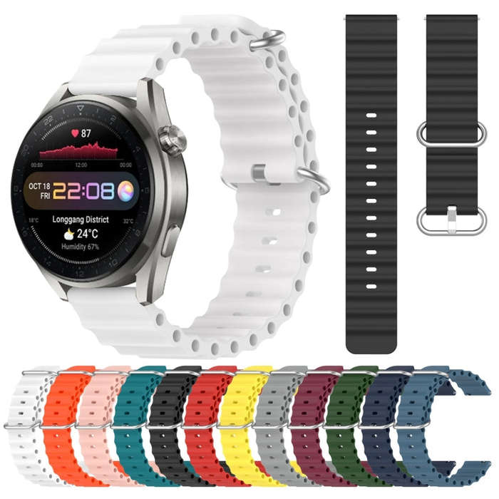 For Huawei Watch 3 Pro New 22mm Ocean Style Silicone Solid Color Watch Band(Yellow)