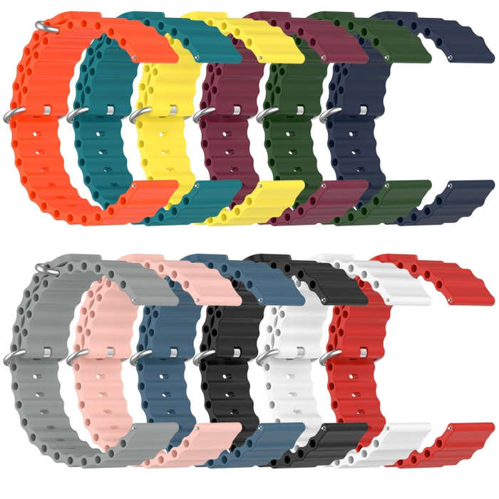 For Amazfit Pop 20mm Ocean Style Silicone Solid Color Watch Band(Wine Red)